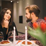 Two people on a dinner date