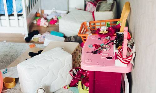 Kids room with scattered things