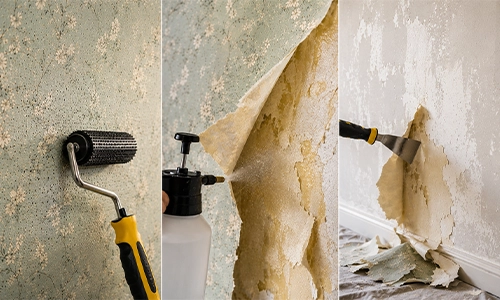 Step-by-step method to remove wallpaper safely using moisture without damaging drywall