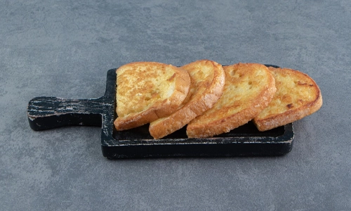 toast arranged on a pan
