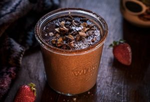 Chocolate, nuts and sweet almond milk