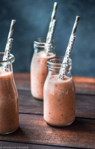 Papaya and Frozen Raspberries