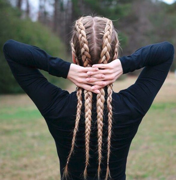 Once your hair is dry enough, part it into multiple sections