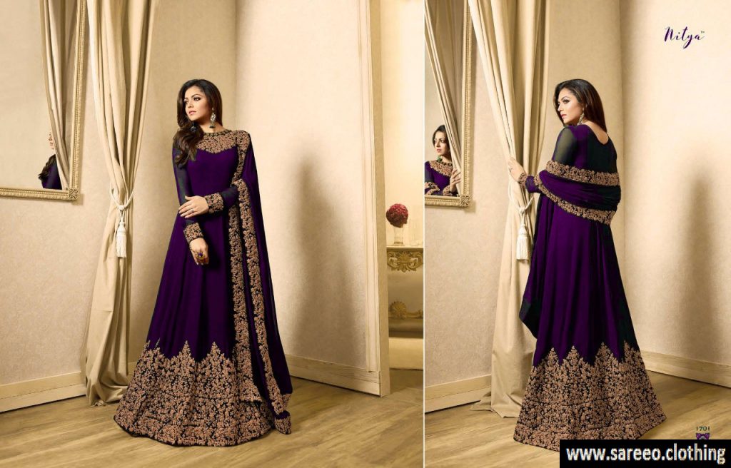 Pastel shade with plum churidar