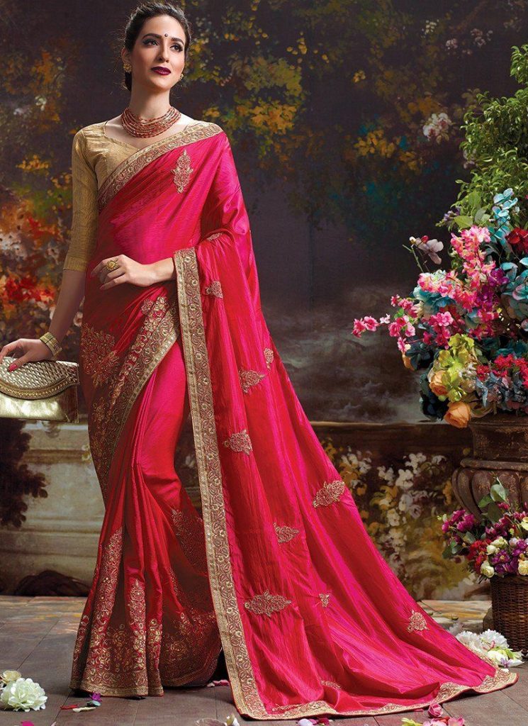 Woman in Fancy stone Saree