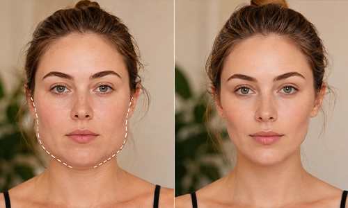 reduction in facial puffiness and highlighting natural contours