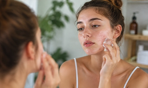 cold ice can reduce discomfort and swelling around pimple