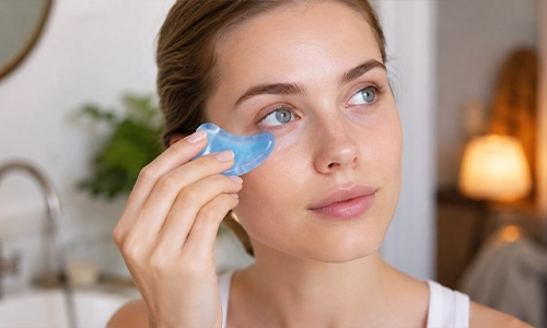 applying cold reduces swelling around the eyes