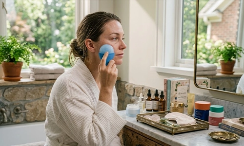reduce the appearance of puffiness on cheeks, jawline and entire face