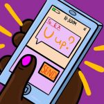 Illustration of sending a text message to Ex.