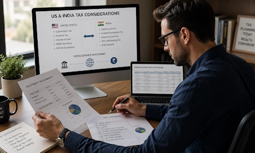 U.S. and Indian tax considerations for foreign investors, including capital gains, dividends, and reporting obligations.