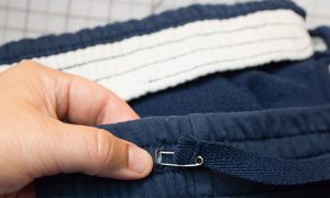 Re thread a drawstring using a safety pin