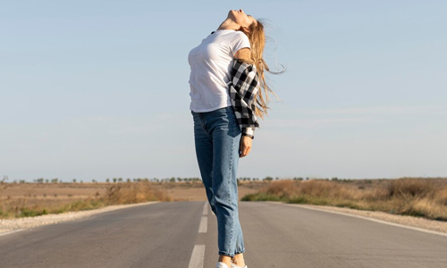 Woman is enjoying her trip