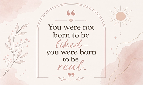 “You were not born to be liked—you were born to be real.”