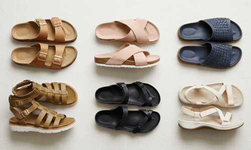collection of stylish supportive sandals for women