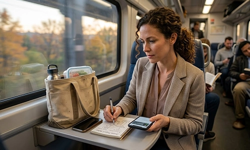 woman planning her schedule to achieve goals even during her busy time