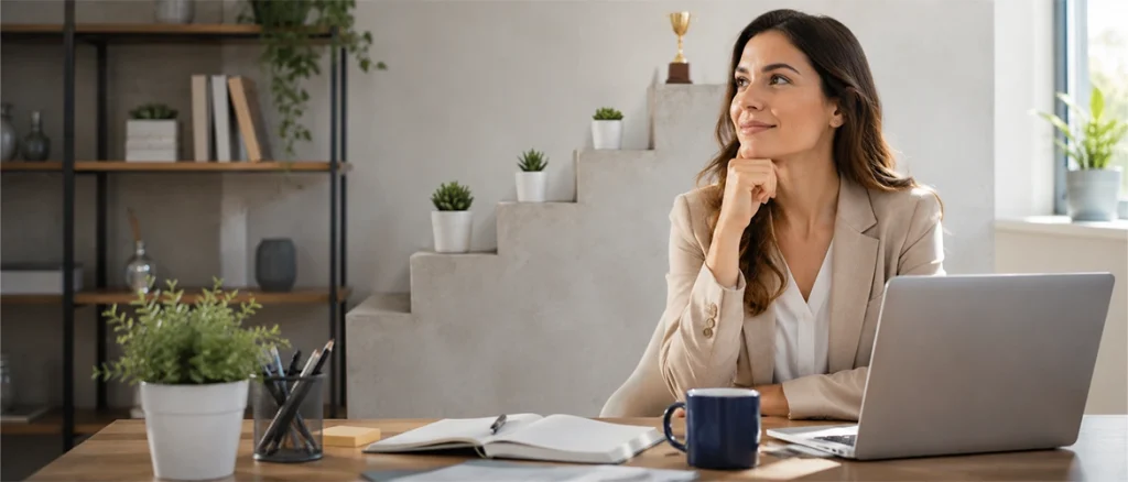 woman dreaming about her goals to achieve
